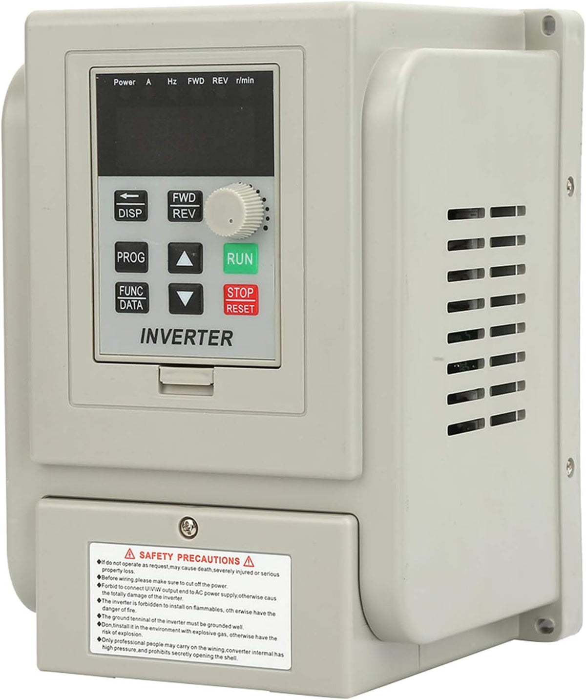 Variabele Frequentieaandrijving VFD, 0,75 kW, AC 220V, Eenfasig, 5A, V/F Open-Loop, PWM-Regeling, 16,5x11,5x10 cm