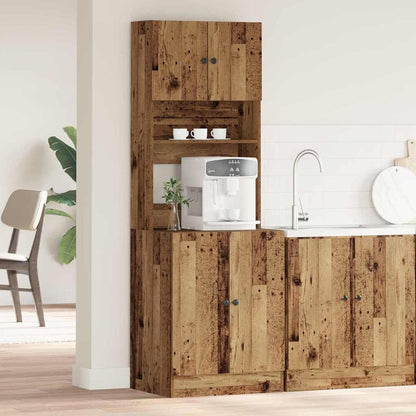 Keukenkast – Wandkast – Opbergkast – Kast – Keukenmeubel – Rustieke Oude Houtlook – Verstelbare Planken – Wandmontage 60x50x180 cm