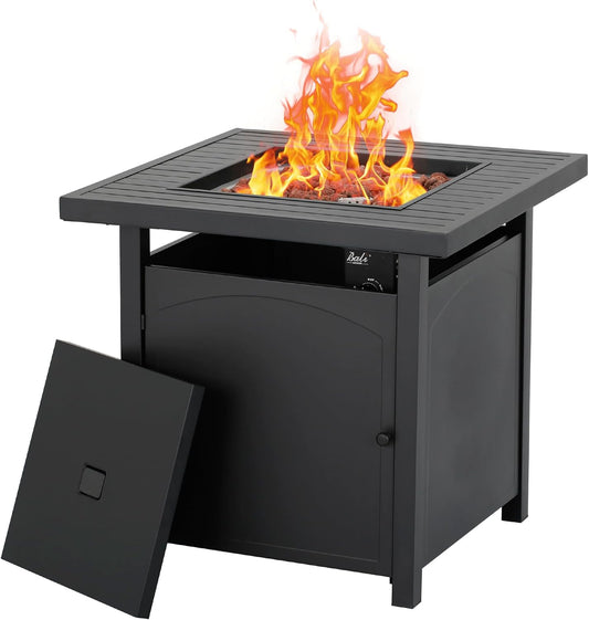 Gasbrasero – Buitenhaard – Gashaard – Tuinhaard – Terrasverwarming – Echte Vlam – Lavastenen – Compact & Weerbestendig – Elektronische Ontsteking