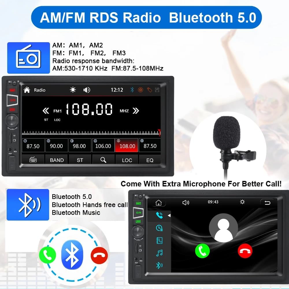 Android 14 autoradio voor Nissan Qashqai J10 2007-2016, 2 DIN Radio met CarPlay Android Auto navigatie wifi 9-inch IPS-touchscreen met Bluetooth FM/RDS + achteruitrijcamera Mirror Link 2+32G