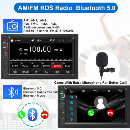 Android 14 autoradio voor Nissan Qashqai J10 2007-2016, 2 DIN Radio met CarPlay Android Auto navigatie wifi 9-inch IPS-touchscreen met Bluetooth FM/RDS + achteruitrijcamera Mirror Link 2+32G