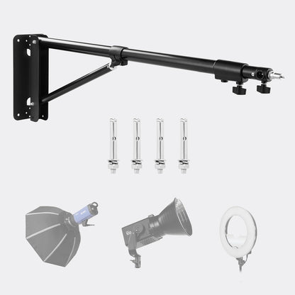 Ring Light Wandhouder – Wandbeugel, Muurbeugel, Studio Arm, Lampenhouder – Uitschuifbare Arm Tot 180 cm – 180° Draaibaar