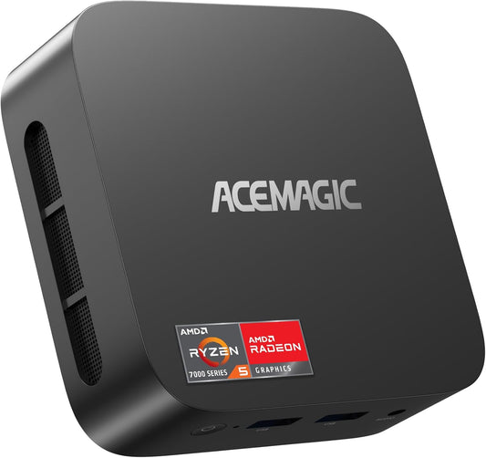 ACEMAGIC Kron Mini K1 Mini-pc, AMD Ryzen 5 7430U (equivalent aan 5850U, 6C/12T, tot 4,3Ghz), 16 GB DDR4 512 GB M.2 SSD Windows 11 Pro Mini PC, mini-computer met wifi 6 | BT 5.2 | 4K UHD | Type-C