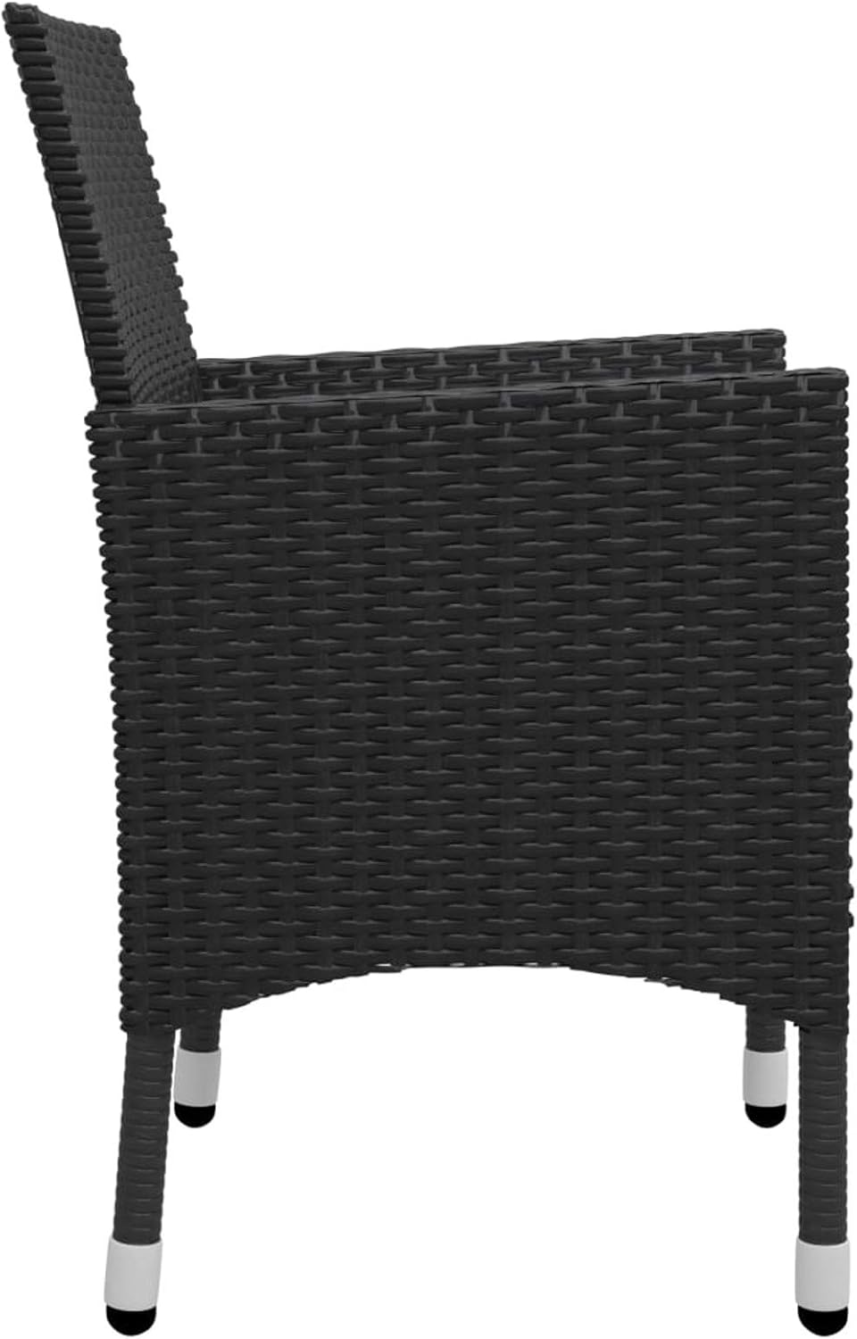 Tidyard Giaridno Poly Rattan and Steel Bistro Set Coffee Table and 2 Chairs Rattan Table and Garden Chairs Outdoor Rattan Garden Furniture Rattan Dining Room Set for Outdoor Use - QUORE