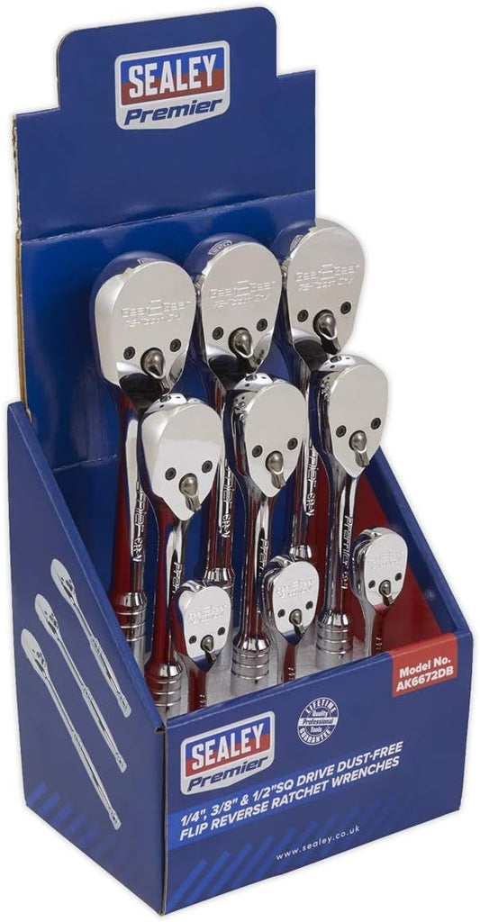Sealey AK6672 Peerkop Flip Reverse Ratelsleutel Set, 9-delig