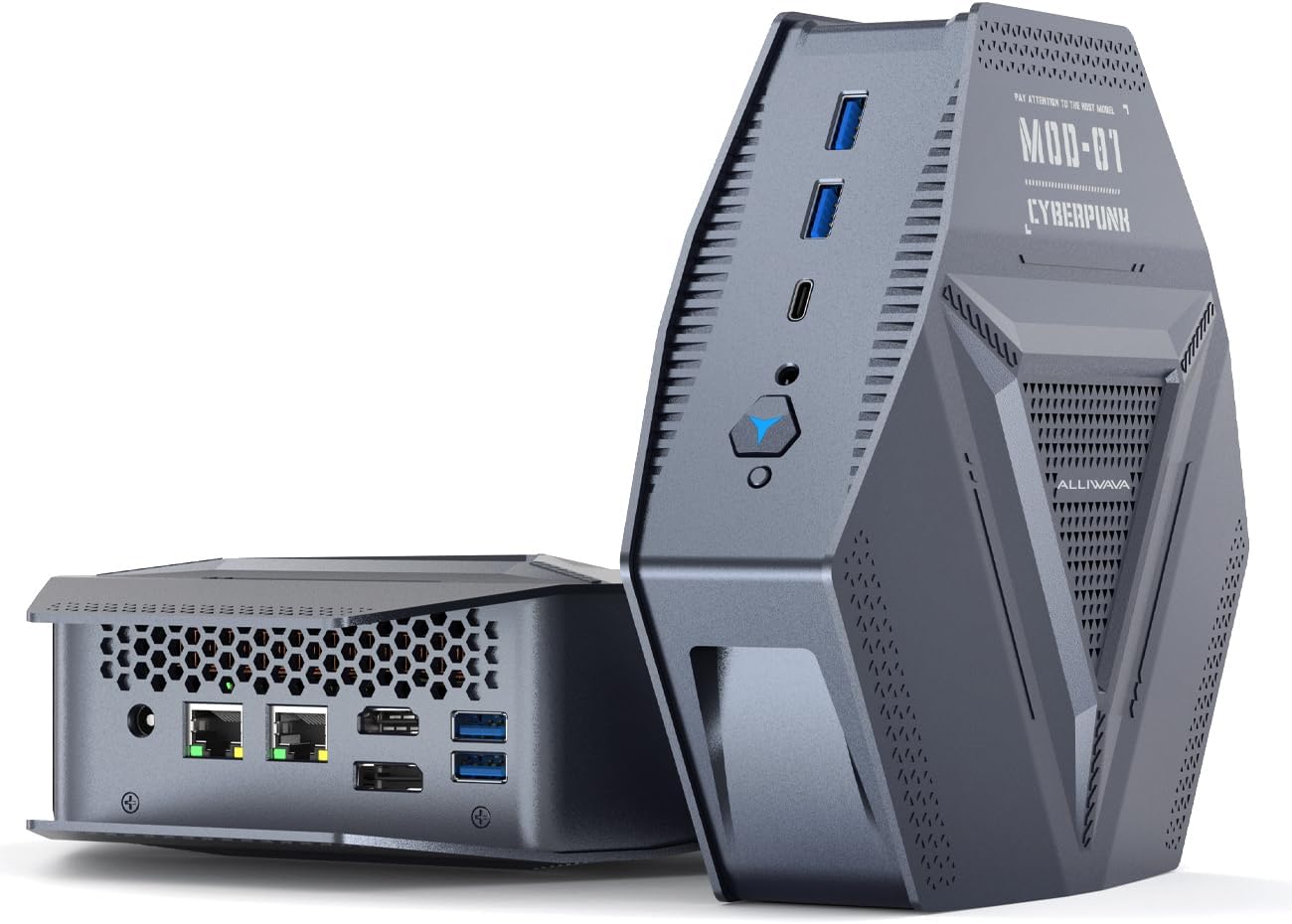 ALLIWAVA GH9 Mini-pc, Intel Core i9-12900HK(14K/20T, tot 5,0 GHz), 32 GB RAM, 1 TB SSD, Win11 Pro, 3-voudige video-uitgang (HDMI/USB-C/DP), 2 x 2,5 G LAN, Thunderbolt 4, compacte desktop-pc