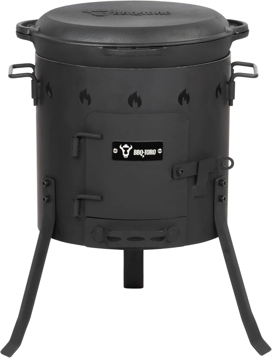 BBQ-Toro cast iron kazan with kazan stove Ø 35 cm | cast iron pan with lid 12.1 l | goulash kettle, fire kettle, outdoor stove - QUORE
