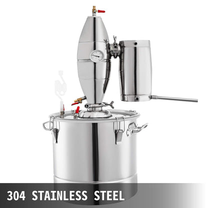 VEVOR Waterketel voor gedestilleerd water, 70 l, heet water voor gedestilleerd water, gebruikt als fermentatiecontainer voor het gisten van dranken of specerijen, 40 x 40 cm, roestvrij staal