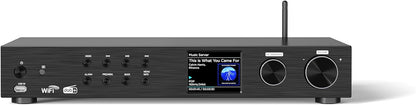 Maxxo Hi-Fi Tuner TR05 – DAB+/FM/internetradio met Bluetooth, wifi, USB, Spotify, 3,2 inch kleurendisplay, afstandsbediening, digitale radio-ontvanger