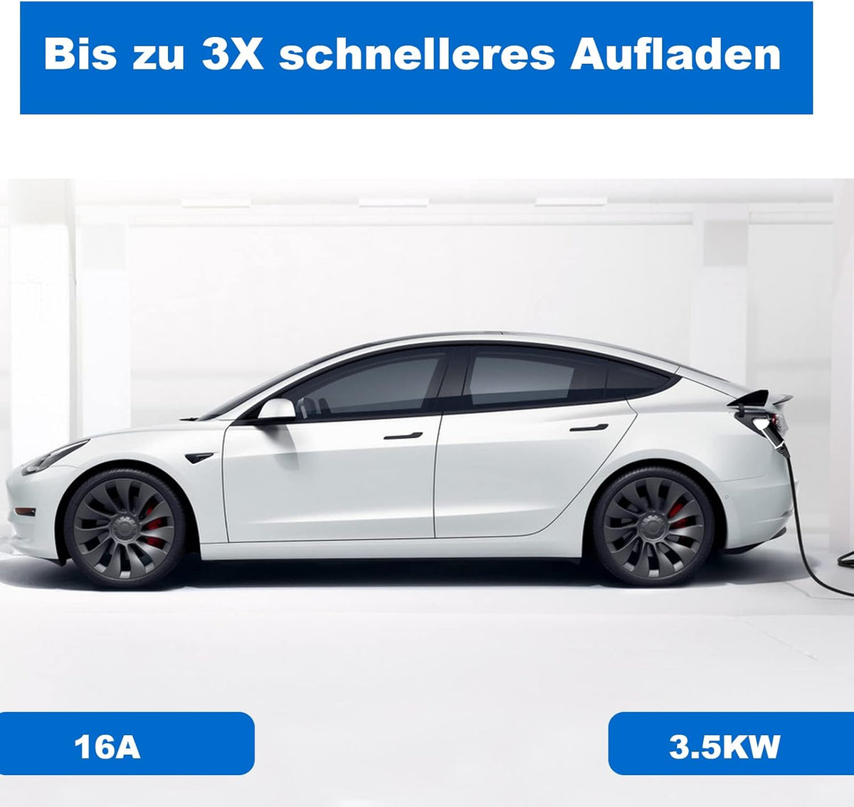 AIMAX EV Chargers 3,5 kW 16 A type 2 oplaadkabel Schuko Mobile Wall Box laadstation, draagbare oplaadkabel elektrische auto type 2 EV oplader laadstations voor elektrische voertuigen en PHEV, plug and