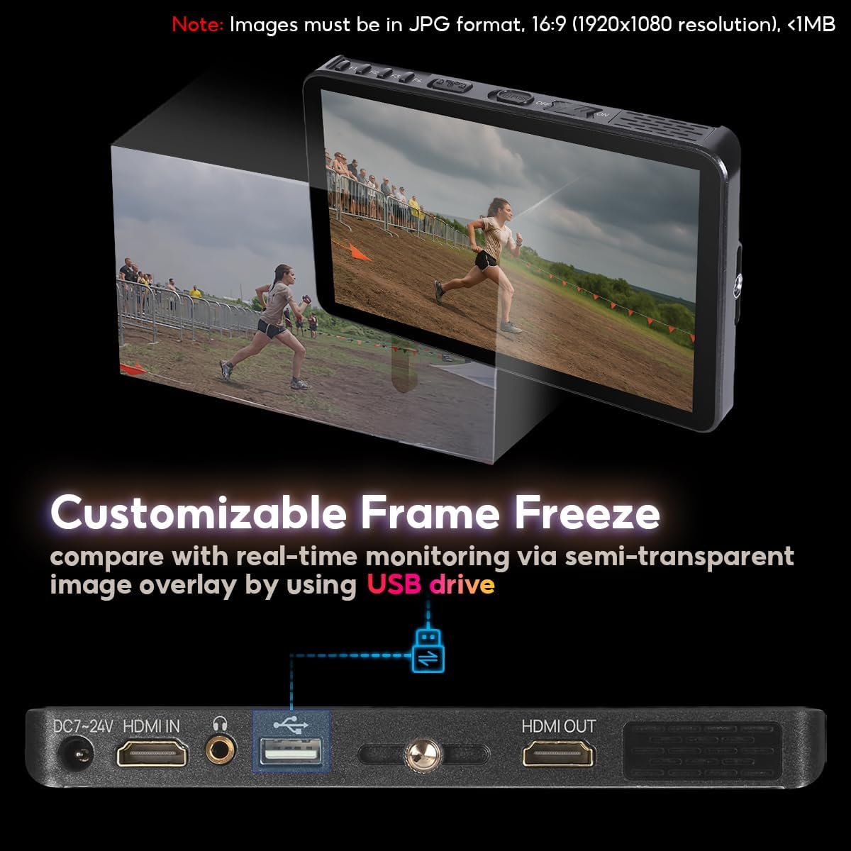 Portkeys LH7H Camera Veldmonitor 7 Inch 1000 Nit Touchscreen 3D LUT Golfvorm Vector Bereik 4K 1920x1080 Field Monitor op Camera met metalen hardware voor DSLR