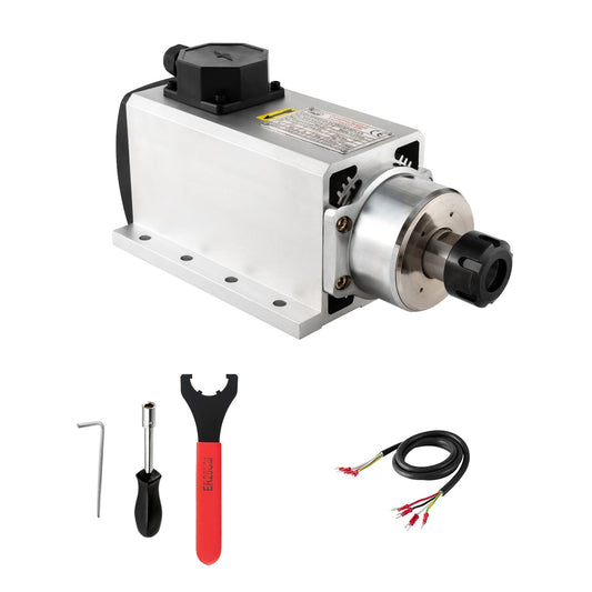 CNC-spindel-CNC-motor, 220 V, 4 kW, 4000 W, vierkante luchtgekoelde spindelmotor, 4 keramische lagers, ER25, 18000 omw/min, 300 Hz, voor CNC-freesmachine