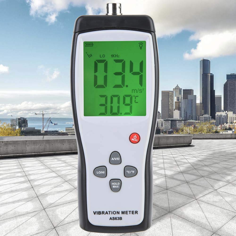 Draagbare LCD Vibration Analyzer Tester Meter Vibrometer Gauge Tester Analyzer Vibration Tester Analyzer 0.1-199.9m / s AS63B