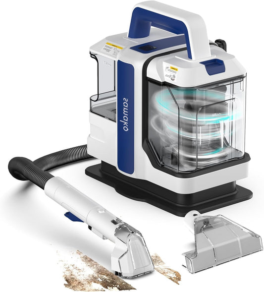 Samako Carpet Cleaner, Upholstery Cleaner, Compact Hand Device for Carpets and Sofas, Powerful 400W Motor, 2 Extra Large Water Tanks Suitable for All Types of Dust - QUORE