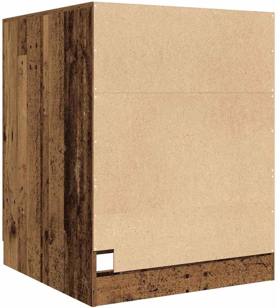 Wasmachinekast – Wasruimte Kast – Badkamerkast – Bijkeukenkast – Opbergkast – Oud Hout Kleur – 2 Deuren – Vochtbestendig & Duurzaam