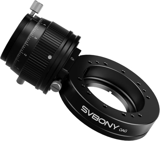 Svbony SV238 OAG (Off-Axis Guider), 8 * 14mm Prisma Groot, 12,5 mm Bodydikte CNC geleidescoop, Dual Helical Focuser Telescoopaccessoire, met M54, M48, M42-adapter, voor Astronomiefotografie