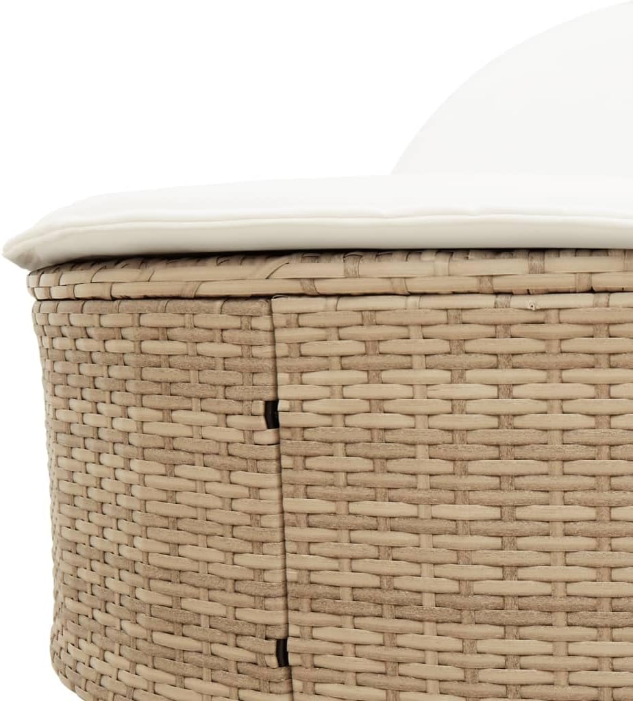 Garden Lounger with Padded Cushions and Adjustable Backrest, 3 Positions, PE Rattan and Steel Frame for Outdoor, Removable and Washable Covers - QUORE