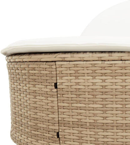 Garden Lounger with Padded Cushions and Adjustable Backrest, 3 Positions, PE Rattan and Steel Frame for Outdoor, Removable and Washable Covers - QUORE