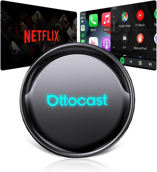 (2026 Nieuw) OTTOCAST P3 Pro CarPlay AI Box, 3-in-1 Draadloze CarPlay & Android Auto Adapter met HDMI-uitgang, 8+128GB, 5G WiFi, Split Screen, Download Elke App, OTA Upgrade voor Bedrade CP/AA Auto’s