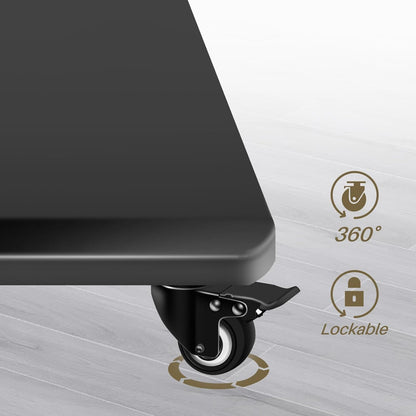 Rollende tv-standaard met handzwengellift, mobiele tv-kar voor 42-75 inch tv's, portret naar landschap, vrije hoogte verstelbaar voor maximaal 110 lbs, Max VESA 600 x 500 mm (42-75 inch tv's)