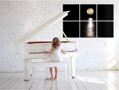 Art akoestische panelen – Akoestische wandpanelen – Geluidsabsorberende panelen – Wandpanelen – Decoratieve wandbekleding – Zelfklevend – 6 stuks 183 x 122 cm – Pale Moon Rises