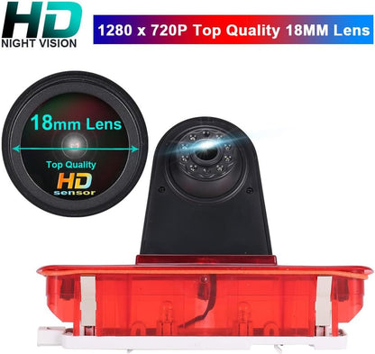 HD IP68 achteruitrijsysteem achteruitrijcamera in 3e remlicht remlicht geschikt met hoekaanpassing nachtversie IR-licht voor bestelwagendak camera Fiat Doblo 263 bestelwagen/Opel Combo