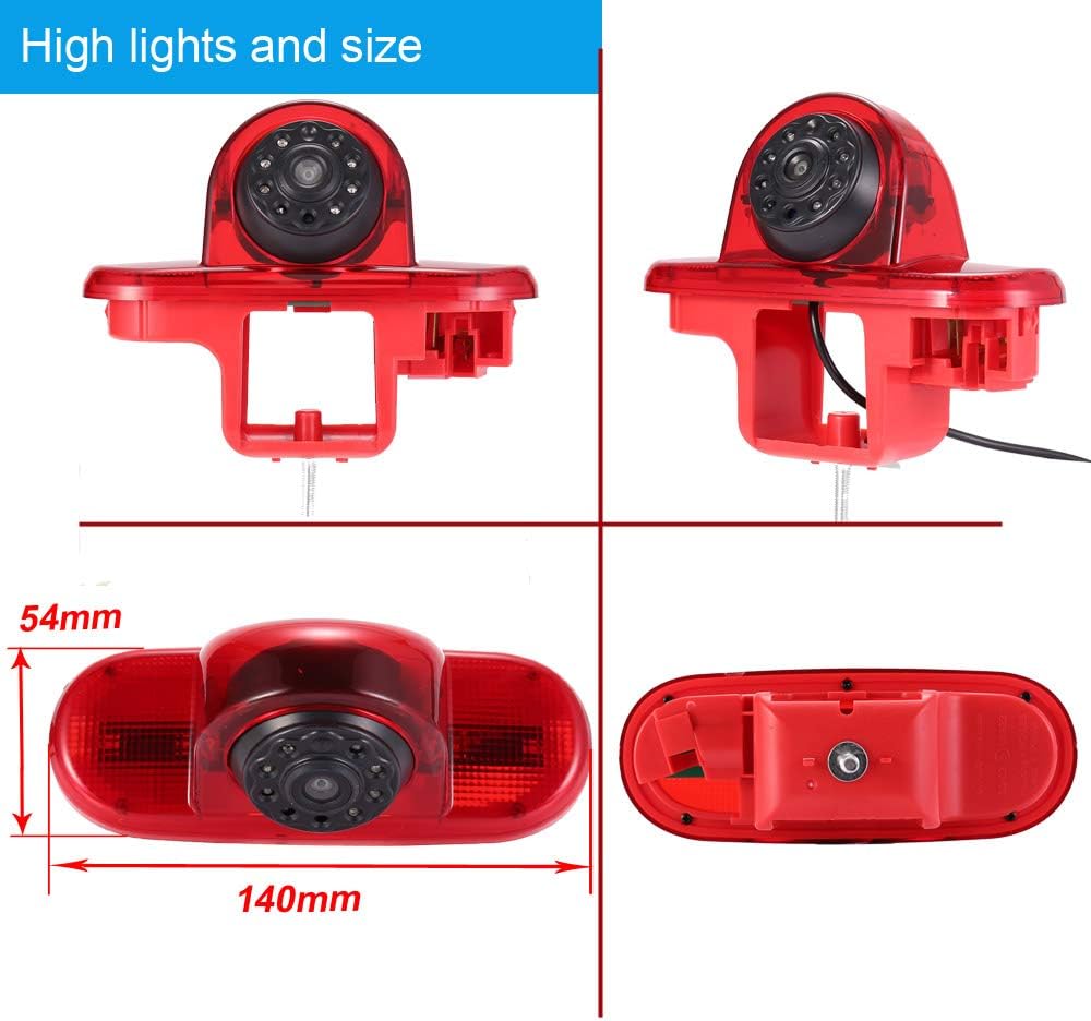 HD remlicht camera met 7 inch LCD-monitor, nachtzicht achteruitrijcamera vervanging voor Fiat Talento 296 Box / Scudo 220 270 / Talento / Renault Trafic II / Master 2 II / NV300 Box X82 / Interstar /