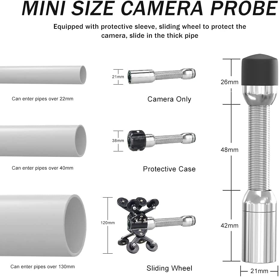 Buisinspectie Camera, 50 m DVR Rioolcamera Industriële Afvoer Pipeline Endoscoop Loodgieterswerk Systeem Video Endoscoop LCD-scherm 1000TVL CCD IP68 Waterdichte Live Opname