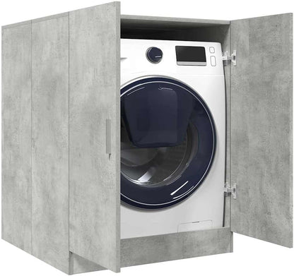 Wasmachinekast – Wasmachine Meubel – Bijkeuken Kast – Badkamer Kast – Wasruimte Meubel – Betongrijs – 70,5x71,5x91,5 cm – Vochtbestendig Spaanplaat