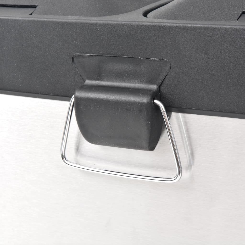 vidaXL Pedaalemmer voor Recycling 36 L Afvalbak Vuilnisbak Prullenmand Prullenbak Afvalemmer Recyclingsafvalbak Recycle Roestvrij Staal