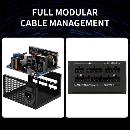 LC-POWER 1000W PC Voedingen Super Silent Modular Serie Volledig Modulair Kabelmanagement 80Plus Gold, LC1000M V3.0