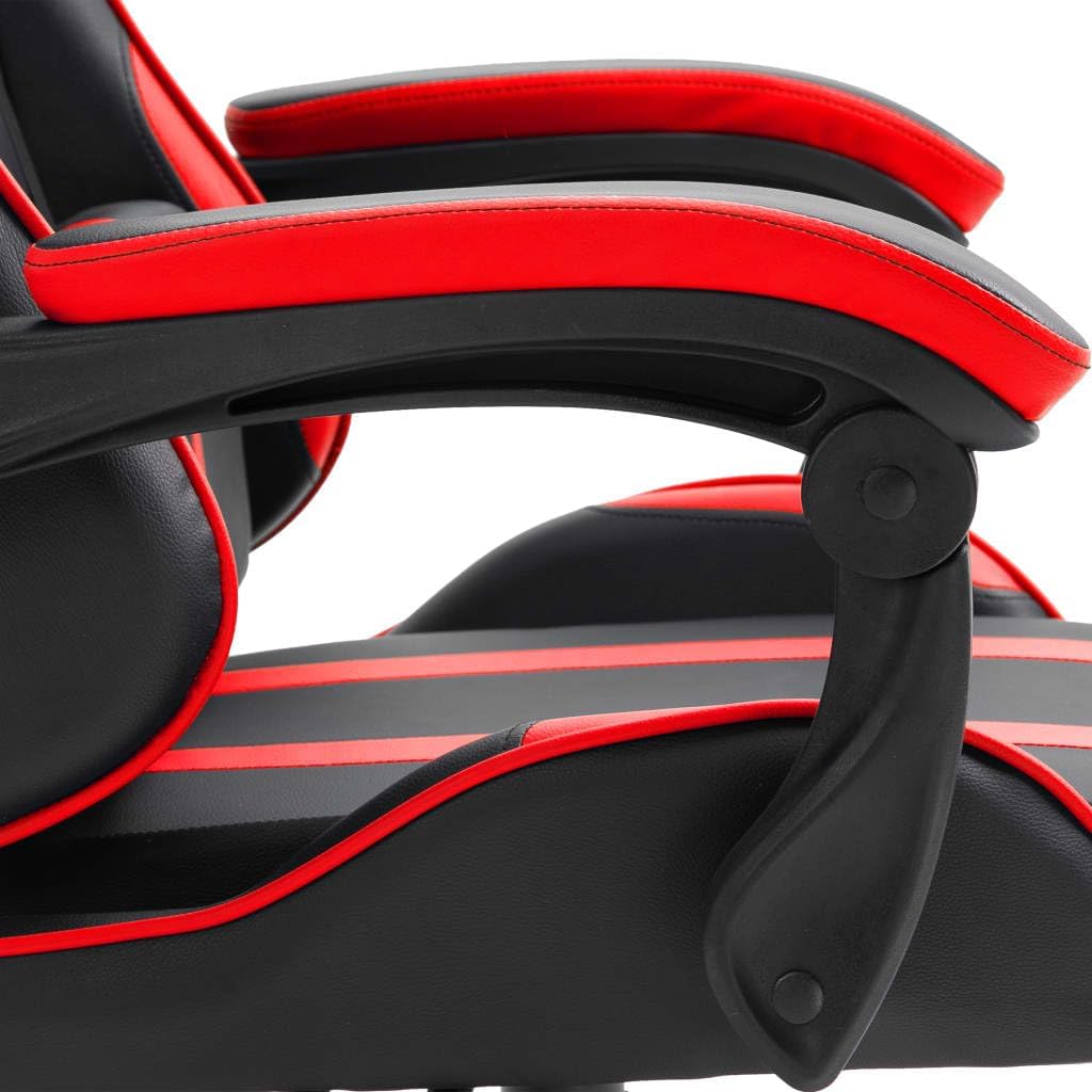 Gamingstoel – Bureaustoel – Gamestoel – Draaistoel – Ergonomische Stoel – Verstelbare Hoogte – Kantelmechanisme – Rood-Zwarte PU Bekleding