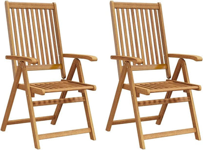 Tuinstoelen – Tuinstoel – Tuinstoel – Buitenstoel – Klapstoel – Acaciahout – 5 Verstelbare Standen – Inklapbaar Design