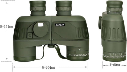 Svbony SV27 Verrekijker 7x50 HD FMC Optiek BAK4 Prisma Verrekijker Kompas Afstandsmeter Navigatie Verrekijker Telescoop Waterbestendig Nevelvrij voor Vmarine Het zeilen Vogels kijken