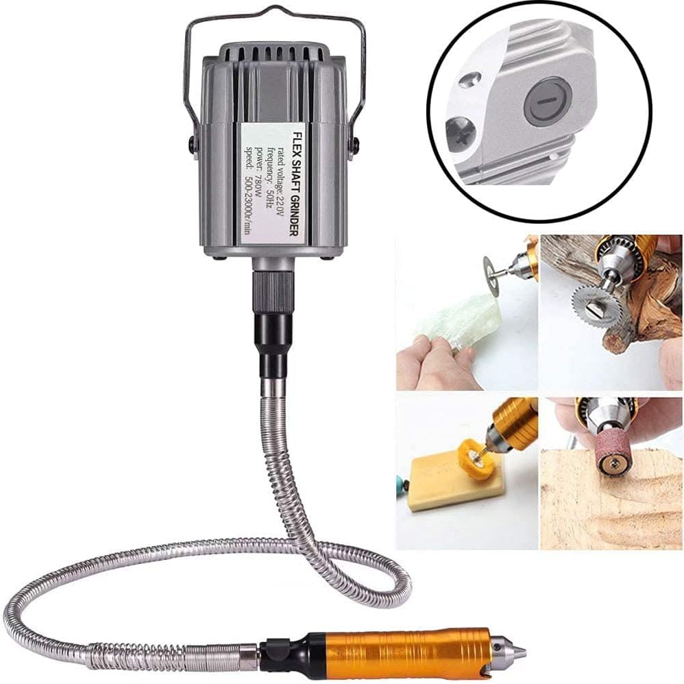 Draaigereedschap – Multifunctioneel Gereedschap – Flexibele As – Boormachine – Slijpmachine – 780W Motor – Instelbare Snelheid & Voetpedaalbediening - QUORE