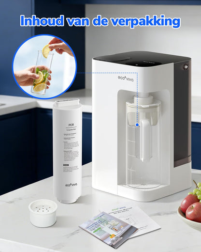 Ecoviva MATE3 Table Reverse Osmosis System for Drinking Water, White - QUORE