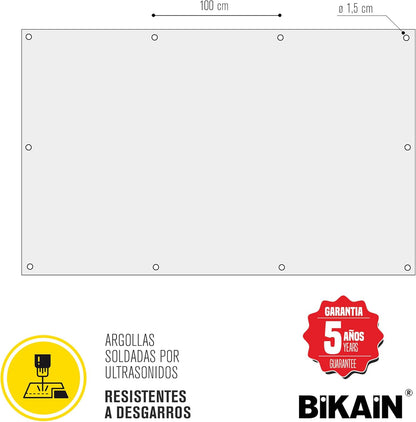 Altuna BI050LOBL Universeel zeil, 90 g/m2, 8 x 12 m, wit/zwart