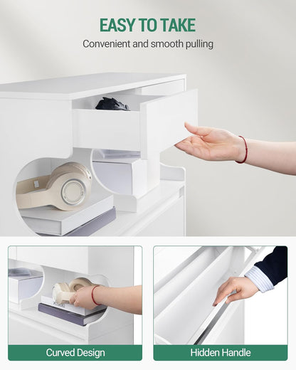 Hzuaneri Shoe Cabinet, Shoe Cabinet with 2 Flaps, 12-16 Pairs, Adjustable Divider, Large Capacity for Entrance, Hallway, Bedroom, White SR45303X