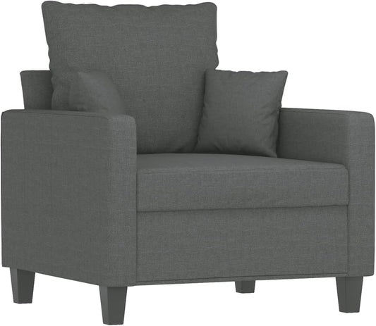 Gecheer Armchair Dark Grey 60cm Fabric, Reading Chair Sleeping Chair Lounge Chair Relax Sofa for Living Room Bedroom Seniors 359252 - QUORE