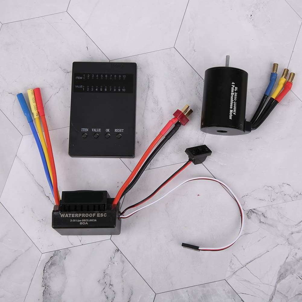 RC Motor – Brushless Motor – RC Auto Motor – RC Voertuigmotor – ESC Combo Set – 4-polige 3500KV Motor – CNC Aluminium Radiator