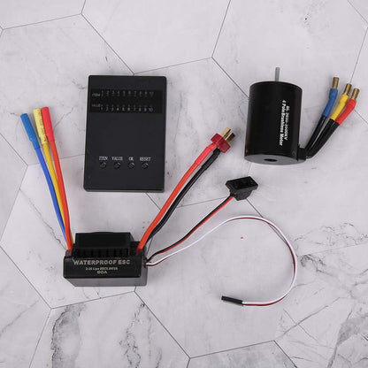 RC Motor – Brushless Motor – RC Auto Motor – RC Voertuigmotor – ESC Combo Set – 4-polige 3500KV Motor – CNC Aluminium Radiator
