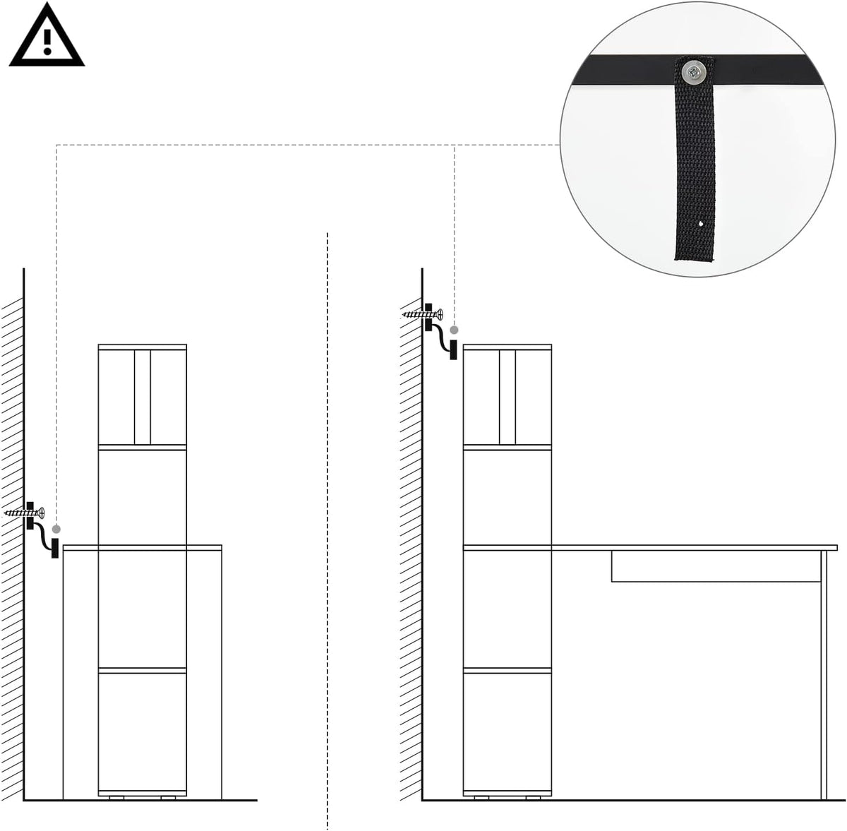 Meerveil Computertafel, L-vormig, hoekbureau, met 360 graden draaibare boekenkast voor werkkamer, woonkamer, kantoor, 157 x 45 x 130,5 cm, zwart