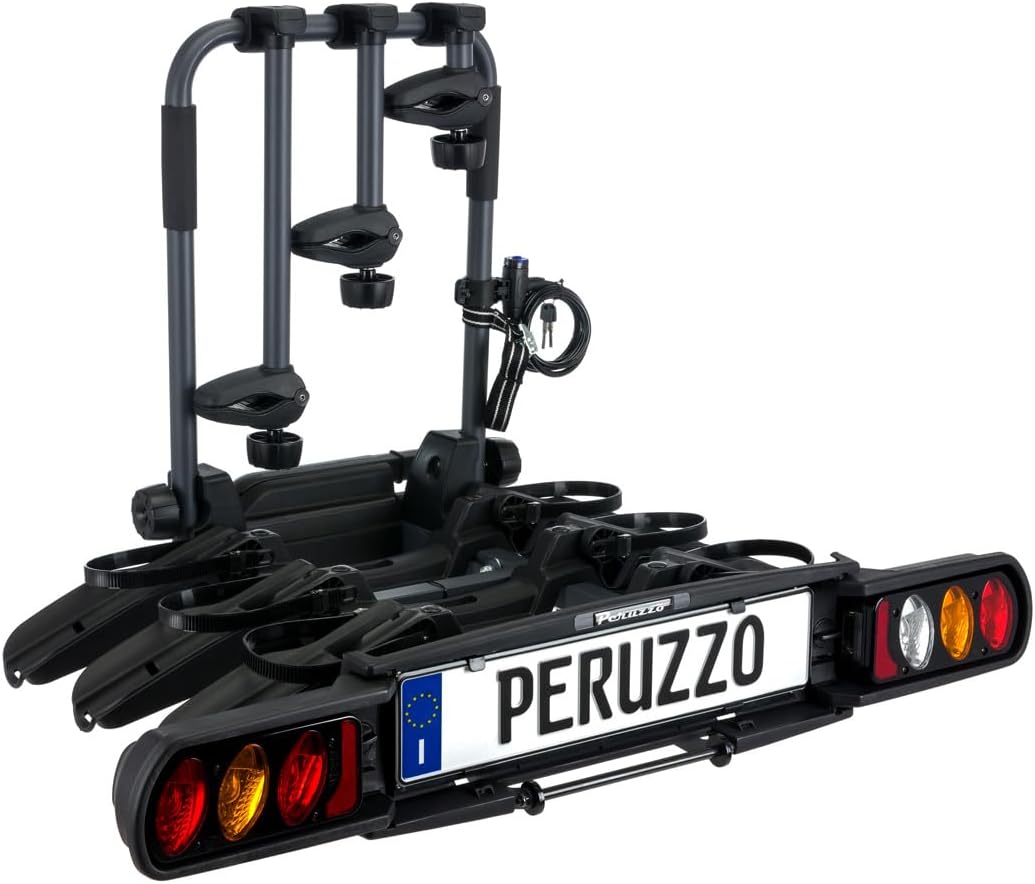 Peruzzo Pure Instinct Tow Ball Fietsdrager, Houtskoolgrijs, 3 Fietsen