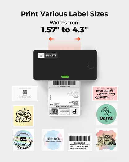 MUNBYN Draadloze Thermische Printer, WiFi-verzendlabelprinter Compatibel met iPhone iPad macOS Android Windows Chromebook Etsy Ebay USPS voor thuisgebruik door kleine bedrijven, 941 AirPrint