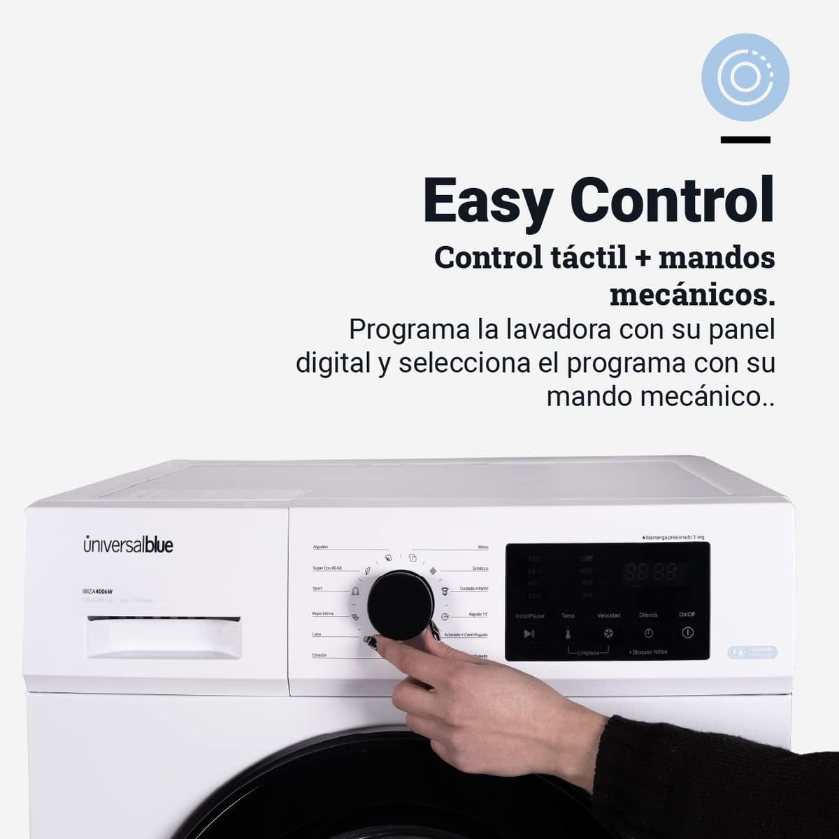 Wasmachine – Wasautomaat – Voorlader – Wasmachine Compact – Wasmachine 6 kg – 15 Wasprogramma’s – Startuitstel & Kindveiligheidsfunctie