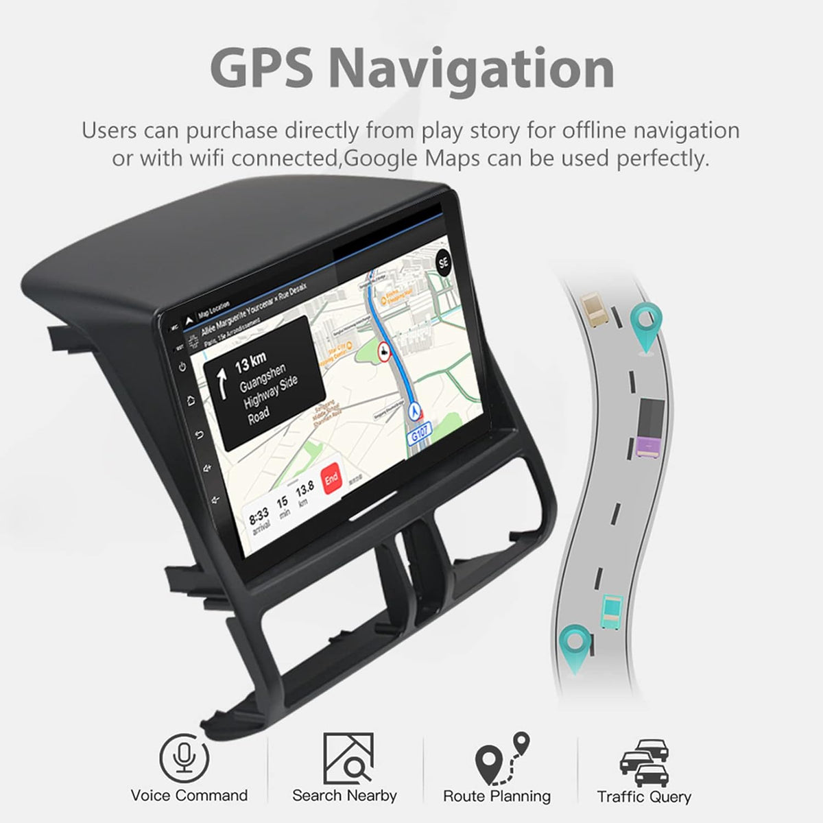 EZoneTronics Carplay Android Auto Car Radio Stereo for Honda CR-V 2001-2006 with 9 inch Touch Screen High Definition GPS Navigation Bluetooth USB SWC Wifi AM/FM/RDS Player with 1G RAM+ 16G ROM