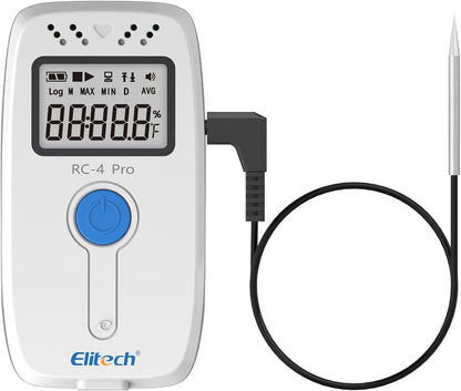 Elitech 5PCS USB Temperatuur Recorder, Data Logger voor Medische Koelkast, Vaccins Opslag, Koude Chain Monitoring 64.000 Gegevens, Export Auto PDF/CSV, RC-4 Pro