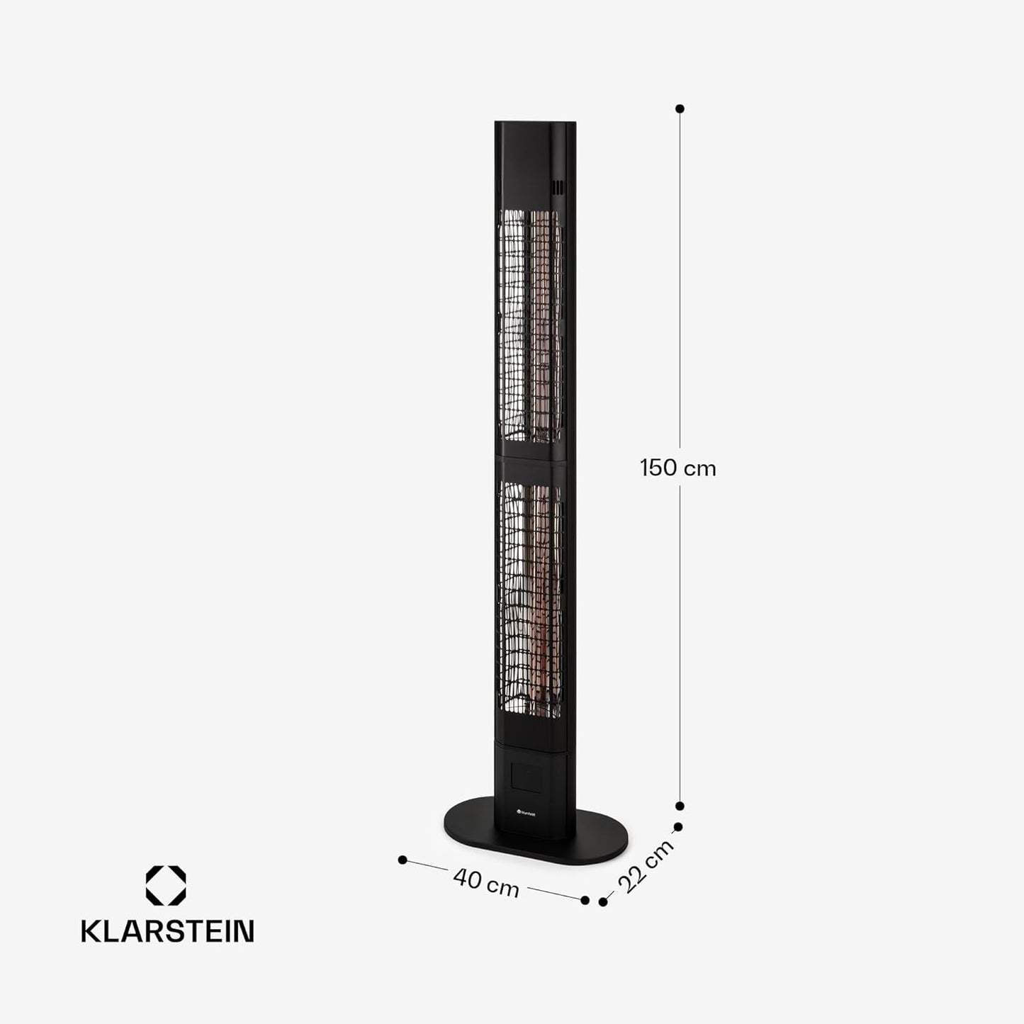 blumfeldt Heat Guru, infrarood terrasverwarmer, infraroodverwarming, IP54 buiten, staand apparaat met afstandsbediening, infraroodstraler 3000W