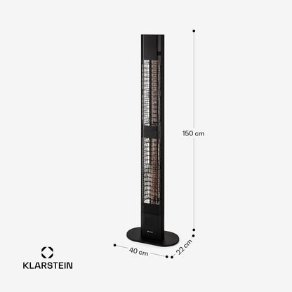 blumfeldt Heat Guru, infrarood terrasverwarmer, infraroodverwarming, IP54 buiten, staand apparaat met afstandsbediening, infraroodstraler 3000W