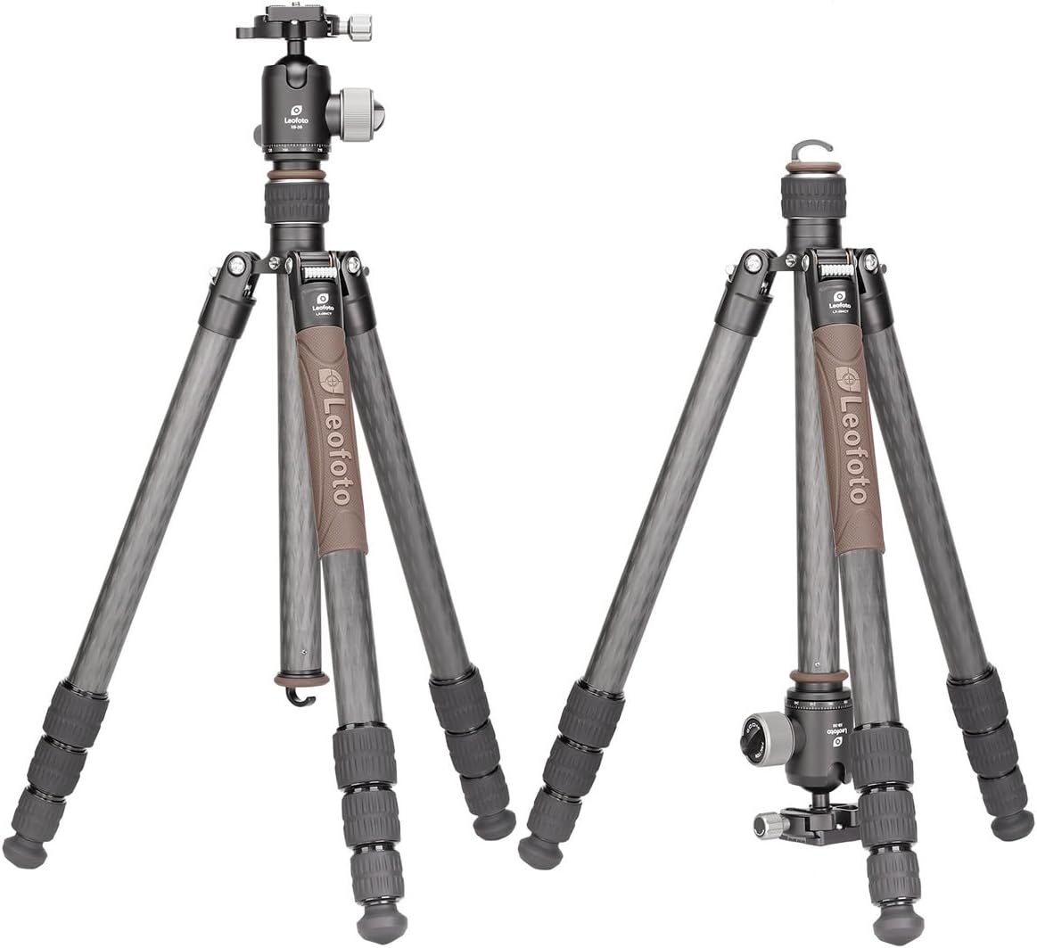 Leofoto - Urban - Carbon Statief met Kogelkop - Max. Hoogte: 166 cm - Eenvoudig te gebruiken - Kogelkop draait 360 graden - LX-284CT + XB-38